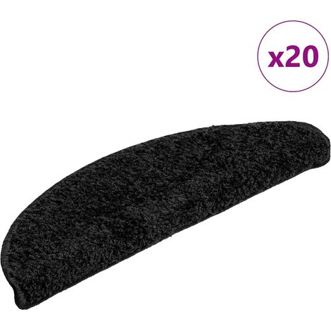 Stufenmatten 20 Stk. 56x17x3 cm Schwarz Halbrund