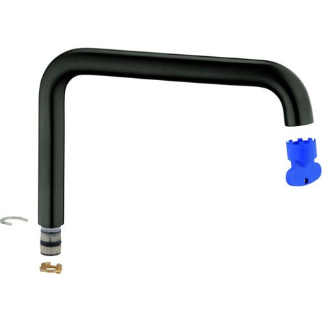 Grohe L-Auslauf für Essence Einhand-Spültischbatterie, schwenkbar, Hard Graphite gebürstet, 13376AL0 (1/2)