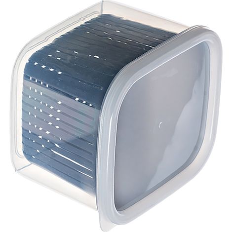 Bac de rangement pour légumes et fruits de cuisine 2 compartiments organiseur de frigo pour oignon gingembre ail bleu (1/5)