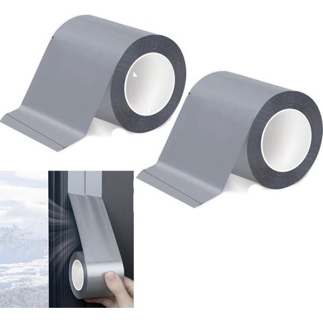 Ruban d’étanchéité universel pour portes et fenêtres – 5 cm × 3 m, argent, étanche et isolant contre les courants d’air (1/5)