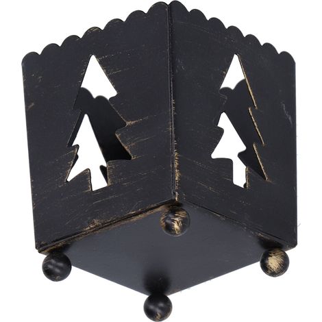Support de Bougie Noir en Fer Résistant, Lot de 2, Design Arbre Épuré, Stable et Durable pour Table et Cheminée, Décoration Unique (1/5)