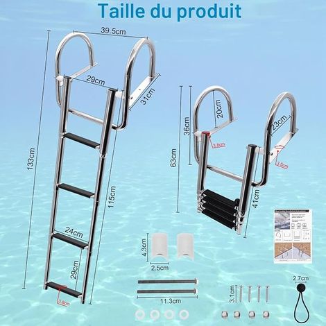 Swimming Pool Ladder 4 Steps Stainless Steel