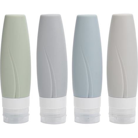 Flacon distributeur vide en silicone rechargeable pour shampoing et gel douche, 90 ml. (1/5)