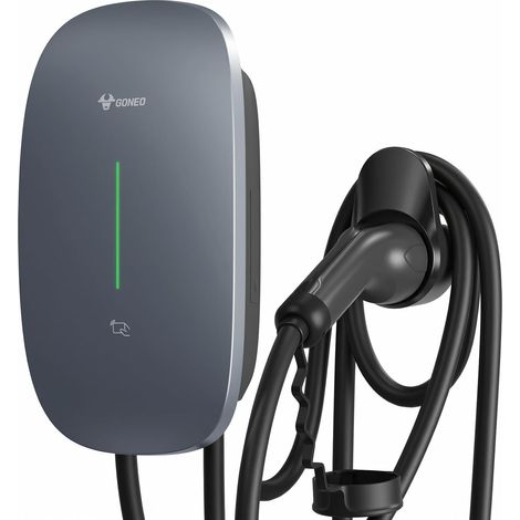 7kW Electric Vehicle Charging Station with APP, 7M Cable Type 2 (32A, 230V), RFID, IK10, IP65, EV Wallbox 7kW with RCD Type A 30mA AC + 6mA DC, for BEV/PHEV (1/5)