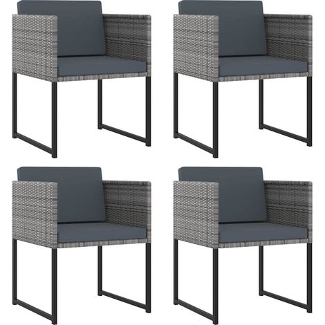 Maison Exclusive - Set Pranzo da Giardino 9 pz con Cuscini in Polyrattan Grigio (1/5)