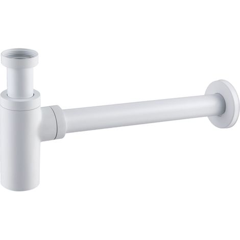 BALNEO - siphon de lavabo rond en laiton blanc - siphon de salle de bain moderne (1/5)