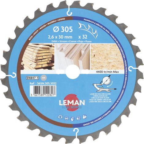 LAME CIRC.HM BOIS D305X2.6X30 Z=32 ALT NEG - 365N.305.3032 - LEMAN