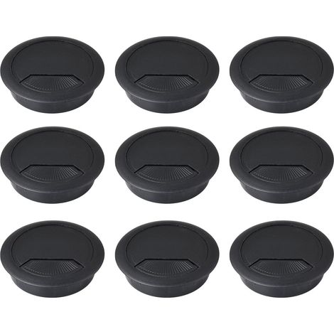Passage Câble Bureau - Cache Bordure Alu ABS Ø60 mm - Gestion Câbles Propre - Pour Bureau Bureau À Domicile Et Bureau - Lot De 9 (1/5)