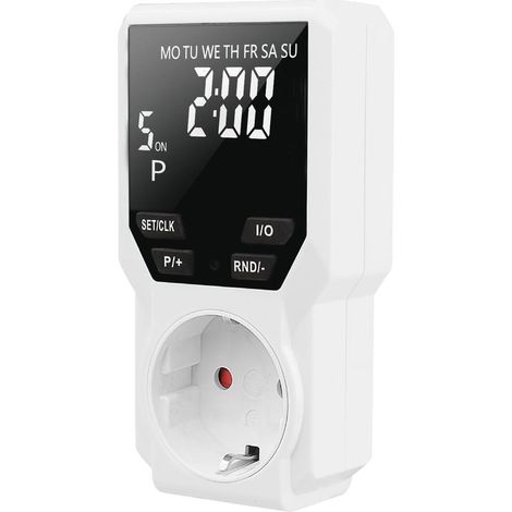 Timer Journalier,Puissance Maximale 16A/3680W,Prise Minuteur avec Protection Contre Les Contacts Accidentels,Minuterie Prise Numérique pour 3 Programmes de Commutation et Compte à Rebours (1/5)