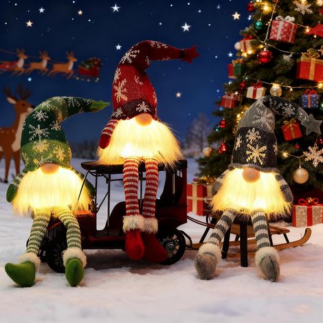 GNOME de Noel Lumineux, Lutin de Noel Farceur de Peluch, Deco Table Noel Interieur Maison, Decoration Noel Lumineuse, Décoration de Noël Intérieur (1/5)