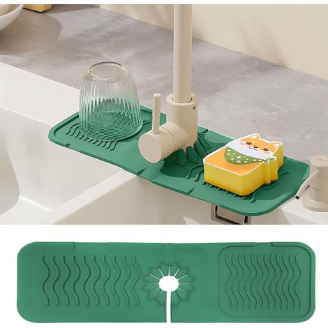 Tapis de drainage en silicone pour cuisine   Tapis anti éclaboussures vert (1/5)