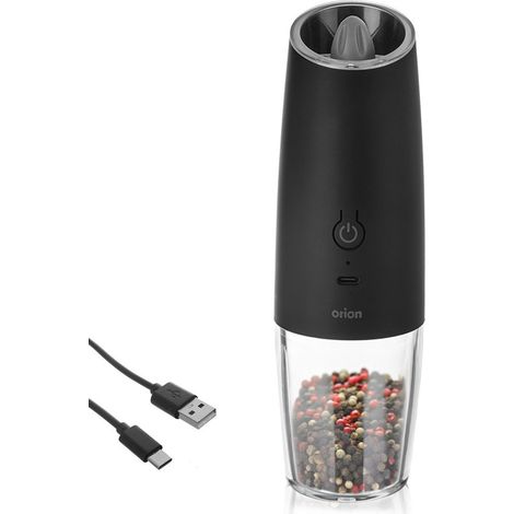 Elektrische automatische Salz- und Pfeffermühle mit USB-Ladegerät, 20 cm