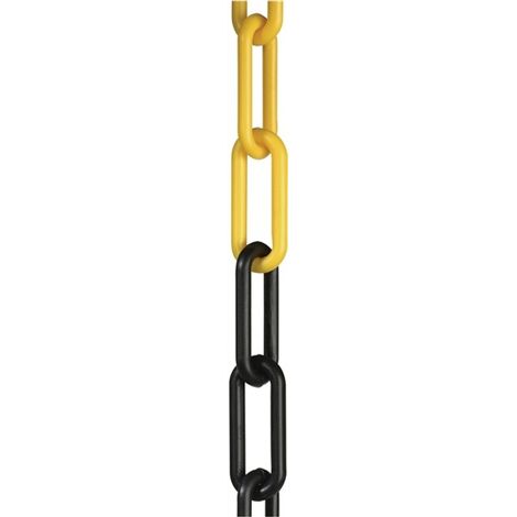 Absperrkette Kunststoff gelb/schwarz 6 mm Länge 25 m