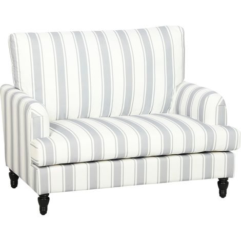 HOMCOM Velvet Single Sofa Armchair with Stripes, Grey (1/5)