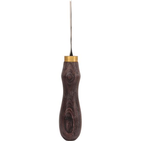 Biseau de finition pour cuir professionnel portable, outil de râpage et parage de bords en cuir avec manche en bois d'ébène, 2 lames de 0,7 mm. (1/5)