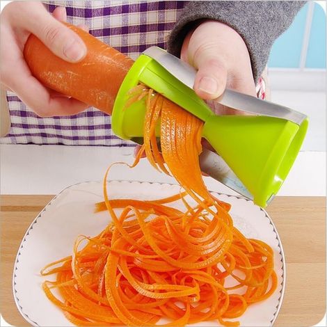 Spiraliseur multifonction pour légumes, courgettes, spaghettis et pâtes - Outil de cuisine vert