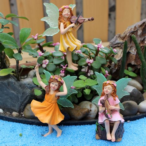 [Figurine Fleur] Statue Fée Lumineuse Résine Hydrofuge Innovation pour Jardin [Mini Décor] (1/5)