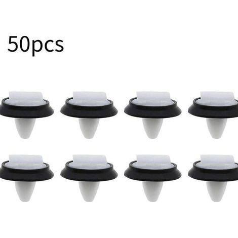 50 clips de fixation en plastique avec rondelles en caoutchouc noir pour trous de 10 mm 71728806 (1/5)