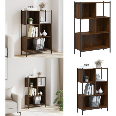 Bibliothèque chêne marron 72x28x109 cm bois d'ingénierie - Bibliothèque Murale - Bibliothèque Design - Étagère Bois - Meuble Rangement - Bibliothéque Moderne - Home & Living (1/5)