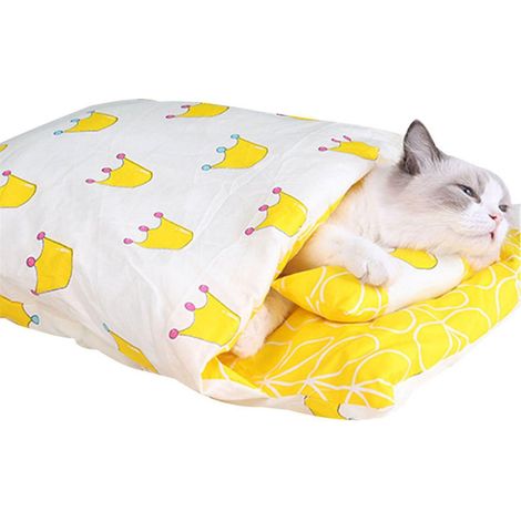 Warmer Katzenschlafsack, herausnehmbares Katzenbett, warme Winter-Haustierbox - M (1/4)