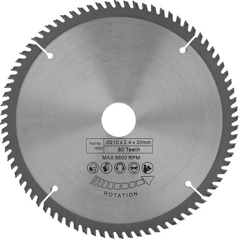 Lame de scie circulaire de 210 mm de longueur, 80 dents, alésage de 30 mm, avec 3 joints toriques (1/5)