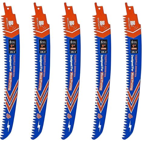 Säbelsägeblätter 230mm, 6 TPI, für Holz & Baumpflege, 5er-Set (1/5)