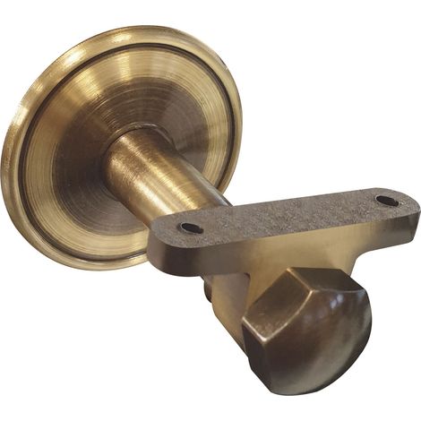 Handlaufträger mit Winkel, Rosetten ø 70 mm, Wandabstand 65 mm,Messing patiniert