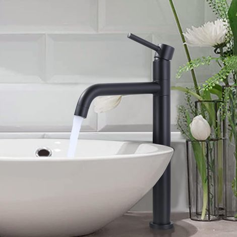 Grifo de baño altoZOLGINAH , grifo mezclador de lavabo Nior, grifo de lavabo de acero inoxidable 304 giratorio de 180 °, grifos de baño de un solo mango (1/5)
