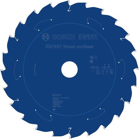 Bosch EXPERT Wood cordless Circular Saw Blade 254x 2.1/1.6 x 30mm T24 2608902173 (1/5)