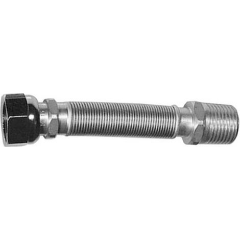 FLESSIBILE INOX RACCORDO IN OTTONE MM 220 / 420 ACQUA PARIGI 1/2&quot
