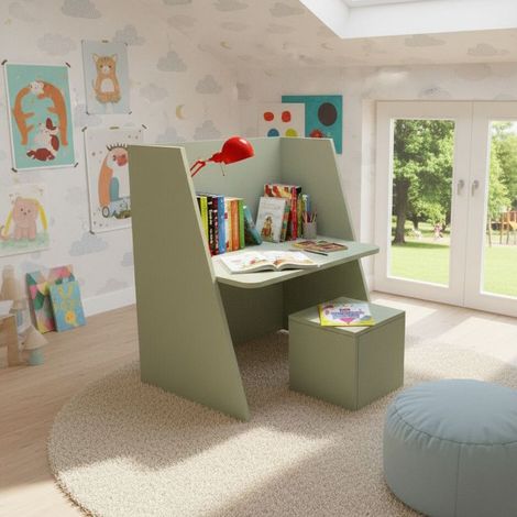 Scrivania montessori regolabile con sedia - Cresce con il tuo bambino - Salvia
