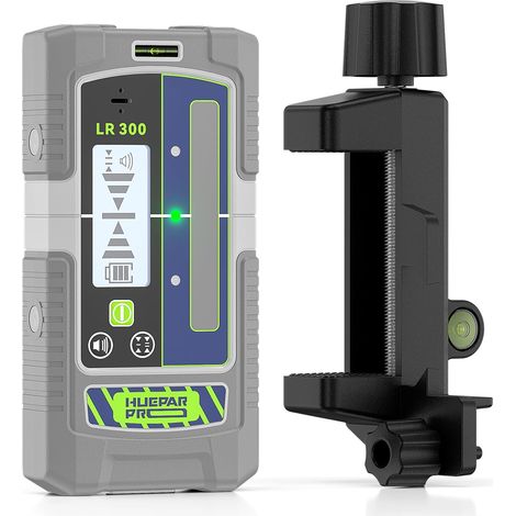 Récepteur Laser Mode Impulsion Détecteur de Ligne pour Niveaux Laser, Extérieur 60 m, Modes Double Précision, Étanchéité IP65, Pince Magnétique, LCD+LED, Autonomie de 20 Heures (1/5)