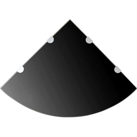 Estante de esquina con soportes cromados vidrio negro 45x45 cm vidaXL