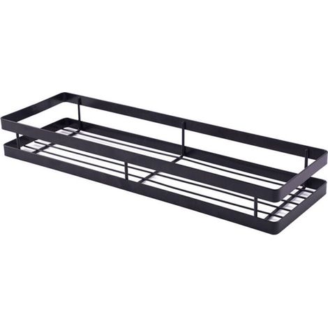 Küchengewürzregal, Wandregal, platzsparende Gewürzablage, ideal für die Aufbewahrung und Organisation in der Küche, 40 × 12 × 5,5 cm, Schwarz