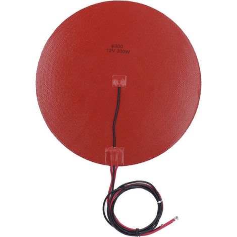 Silikon-Heizmatte mit NTC-Thermistor (100 kΩ) für 3D-Drucker-Heizbett, 300 W, 300 mm Durchmesser, 12 V DC