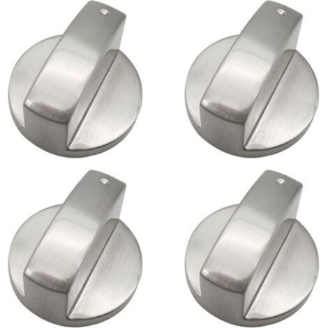 Bouton de remplacement en métal argenté de 6 mm pour cuisinières à gaz, bouton de commande universel pour cuisinière à gaz, bouton pour plaque de cuisson à gaz, bouton de four de 6 mm (1/4)
