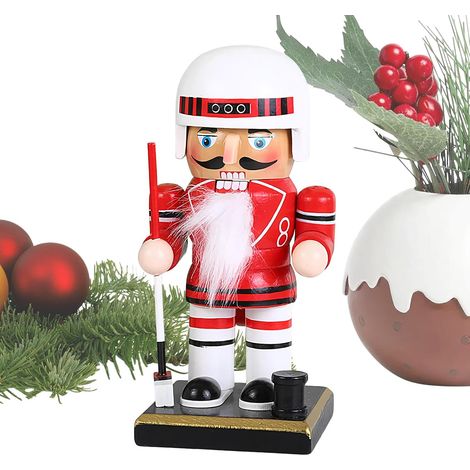 Casse-Noisettes en Bois,Figurine de Football Baseball Joueur Soldat Casse Noisette Modèle Décoratif Maison 15 cm  Ornements de Collection pour Bureau Fête Étagère Table Décor de Noël (1/5)