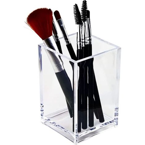 Porte-crayon en acrylique transparent, porte-brosse de maquillage transparent, accessoires de bureau, organisateur de papeterie pour accessoires de bureau (1/5)