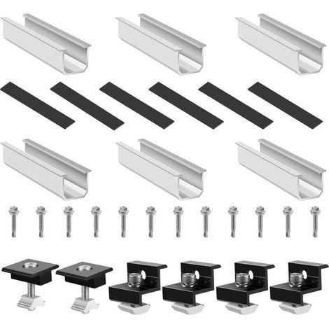 ALLIANDIS Solarmodul-Montageset, verstellbare 30–35-mm-Solarmodulhalterung, Photovoltaik-Solarsystem für 2 Module, mit Muttern und Schrauben, Balkon-Powerstation-Halterung (1/5)