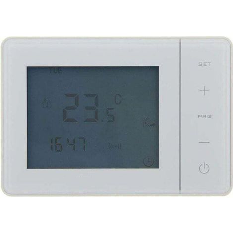 White wired programmable thermostat