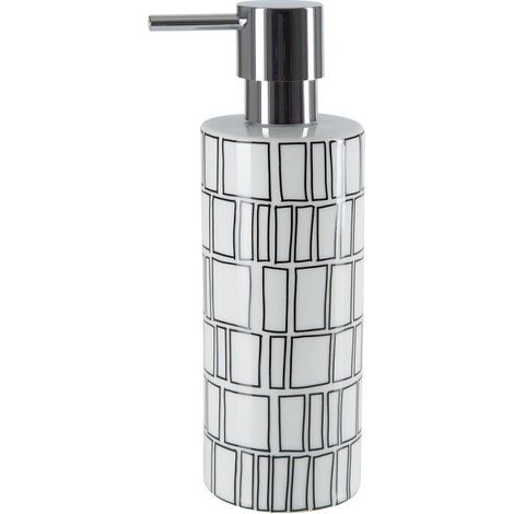 Distributeur de savon Porcelaine VISBY Noir & Blanc Spirella (1/3)