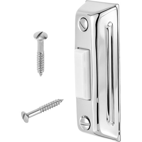 Bouton Poussoir de Sonnette, Métal à Câblé Avec Des Vis Remplacement pour Interrupteur Sonnette Mural Compatible avec la Plupart des Sonnettes de Porte (Argenté) (1/5)