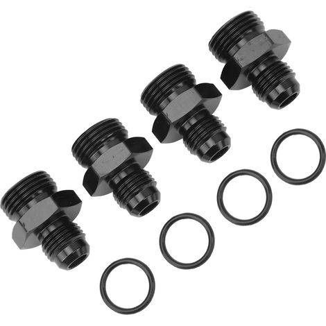 4 raccords mâles ORB en alliage d'aluminium, joint torique 1500 PSI, adaptateur évasé mâle pour refroidisseur d'huile et pompe à carburant, 8AN ORB vers 6AN (1/5)
