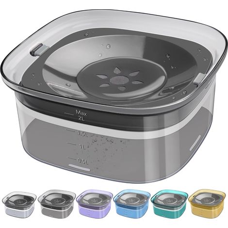 Gamelle d'eau pour chien 70 oz 2 litres, grande capacité anti-éclaboussures, distributeur lent pour gros chien (1/5)