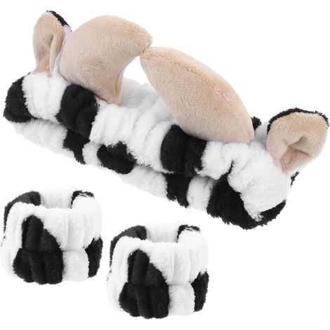 Women's Elastic Fabric Cow Print Makeup Headband (1/5)