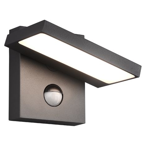 Applique Led Esterno Orientabile con Sensore Antracite 15x12 cm Horton GD Trio