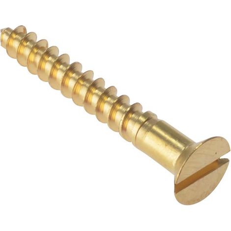Forgefix Wood Screw Slotted Csk Solid Brass 2In X 8
