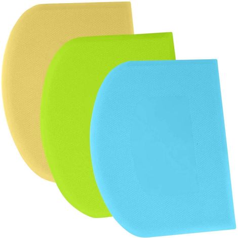 Teigschaber Set 3 Stück, BPA-frei, flexibel, scharfe Kante, blau+gelb+grün