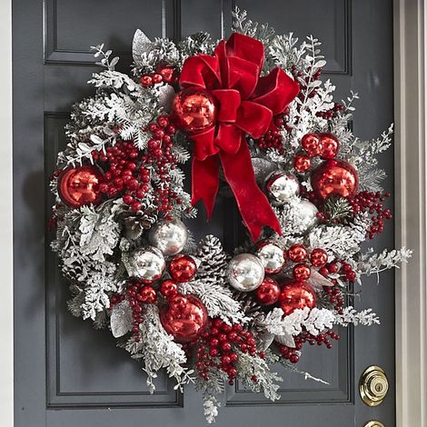 40 cm Weihnachtskranz, Weihnachtstürschmuck, Weihnachtsdeko für Zuhause 2021, Frohes Neues Jahr, Hängeanhänger (1/3)
