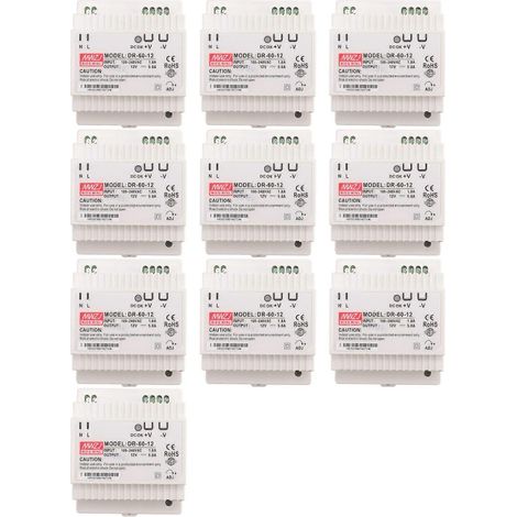 Transformateur 10X DR-60-12 12 volts 5 ampères Alimentation industrielle sur rail DIN 220 V CA vers 12 V CC (12 V) (1/5)
